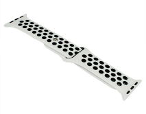 Ремешок Watch Series 38mm/40mm/41mm силиконовый Nike band белый/черный  #19